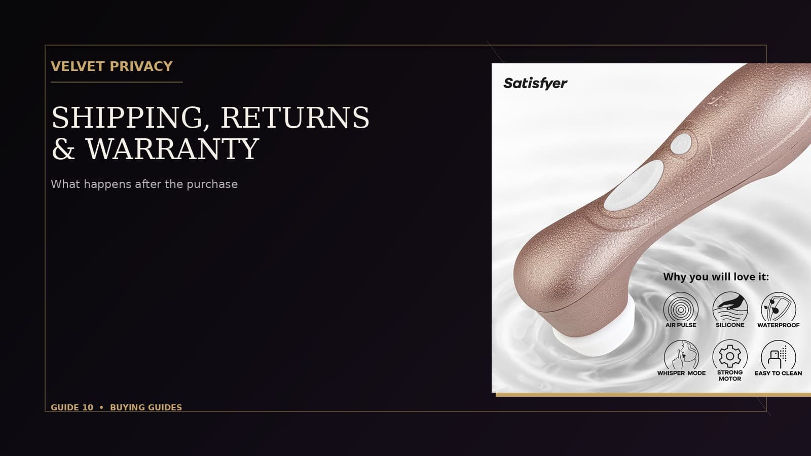 Satisfyer Pro 2 Generation 2 shipping returns refunds and warranty guide