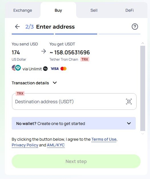 Payment confirmation